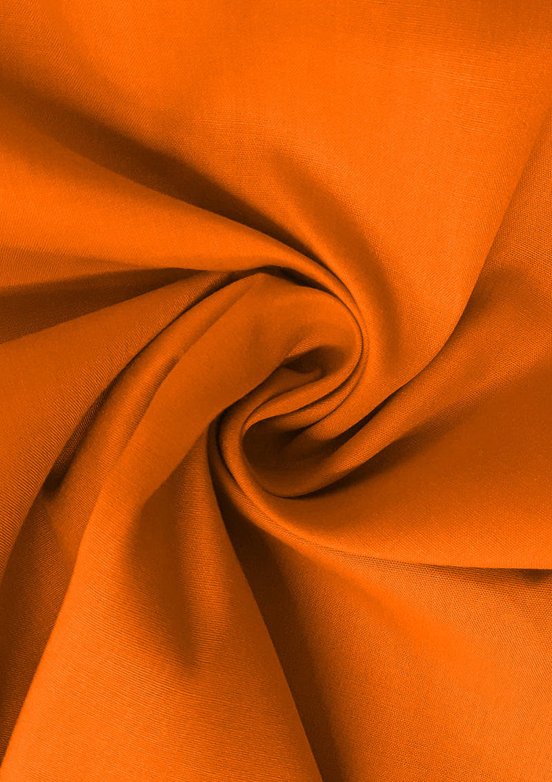 Orange Cotton Fabric 100% Cotton Poplin Plain Oeko-Tex Certified Fabric for Dressmaking, Craft, Quilting & Facemasks 45" (112 cms) Wide Per Metre