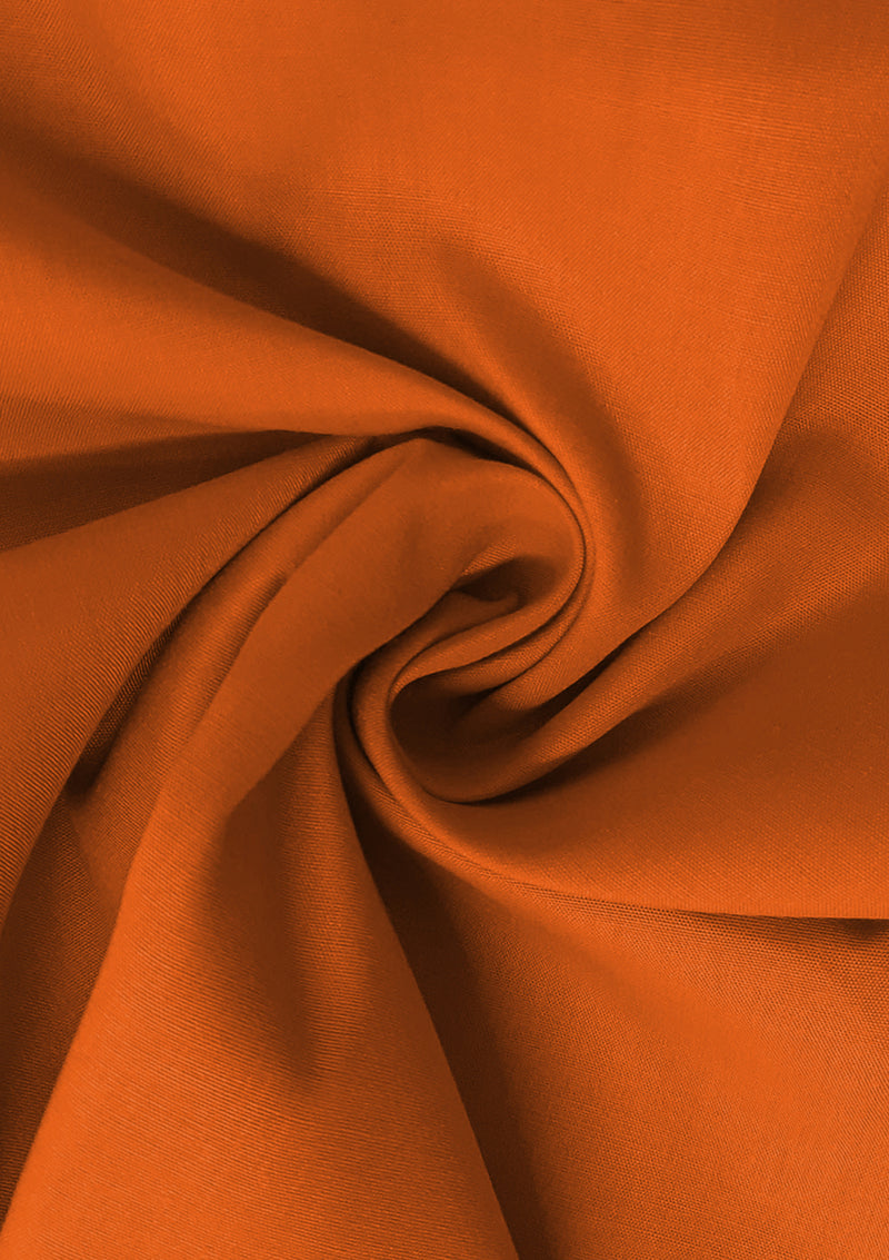 Pumpkin Orange PolyCotton Fabric 65/35 Blended Dyed Premium Fabric 45" (112cm) Wide for Craft, Dressmaking, Face Masks & NHS Uniforms