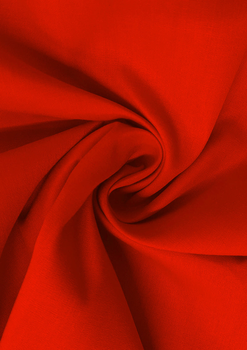 Red PolyCotton Fabric 65/35 Blended Dyed Premium Fabric 45" (112cm) Wide for Craft, Dressmaking, Face Masks & NHS Uniforms