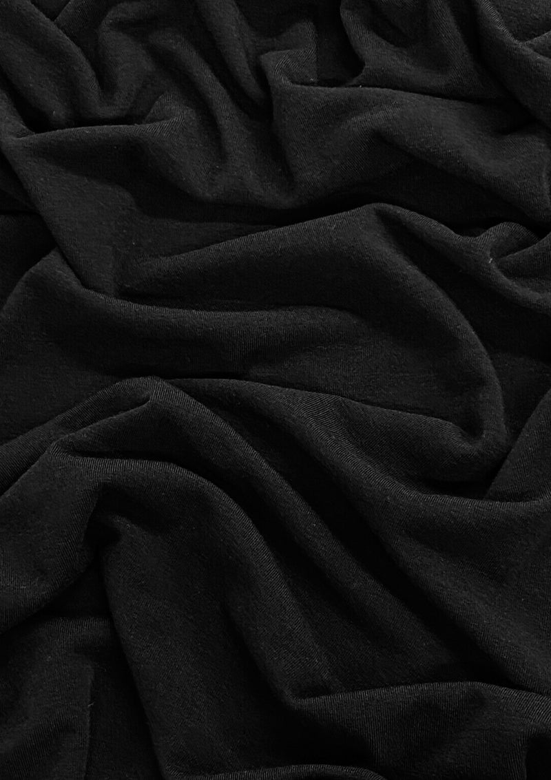 Black Jersey Fabric Elastane 2-Way Stretch 64" Wide Fashion Dress Spandex Material